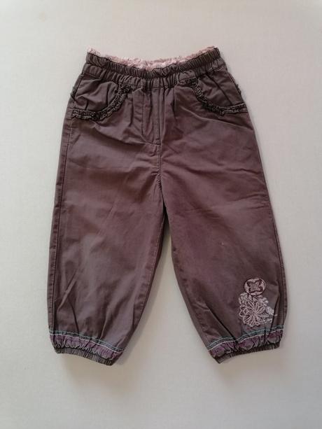 Podšite nohavice hnede s kvetmi, 92