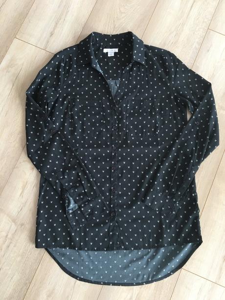 Dámska čierna blúzka s potlačou, amisu,xs