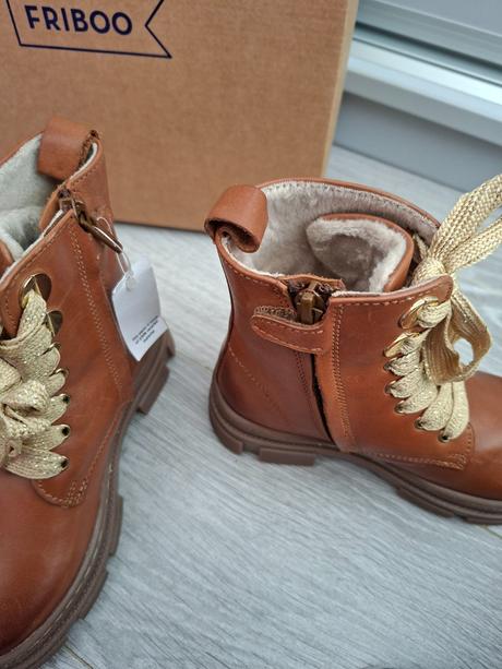 Nové hnedé kožené čižmy, veľ. 28, zn. friboo, 28