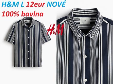 Košeľa hm modrá, h&m,l