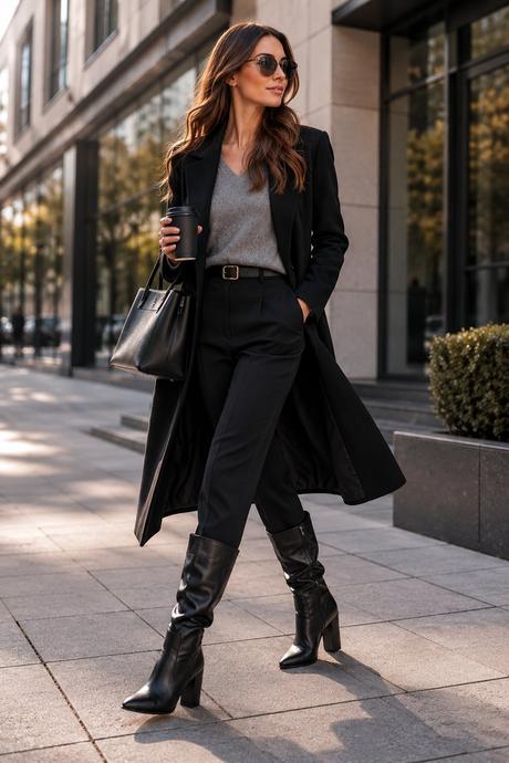 Elegantné čierne čizmy 37, 37
