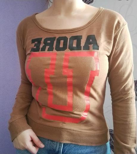 Hnedé tričko/tenká mikina, s