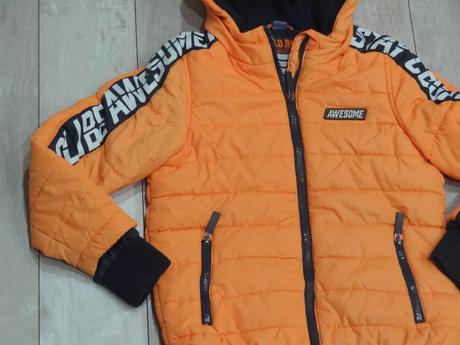 Zimná bunda vetrovka oranžová, dopodopo,128
