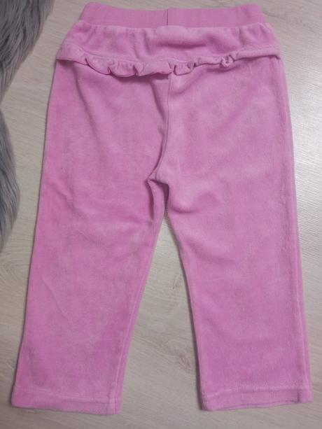 Dievčenské ružové zamatové tepláky c&a (veľk.86), c&a,86