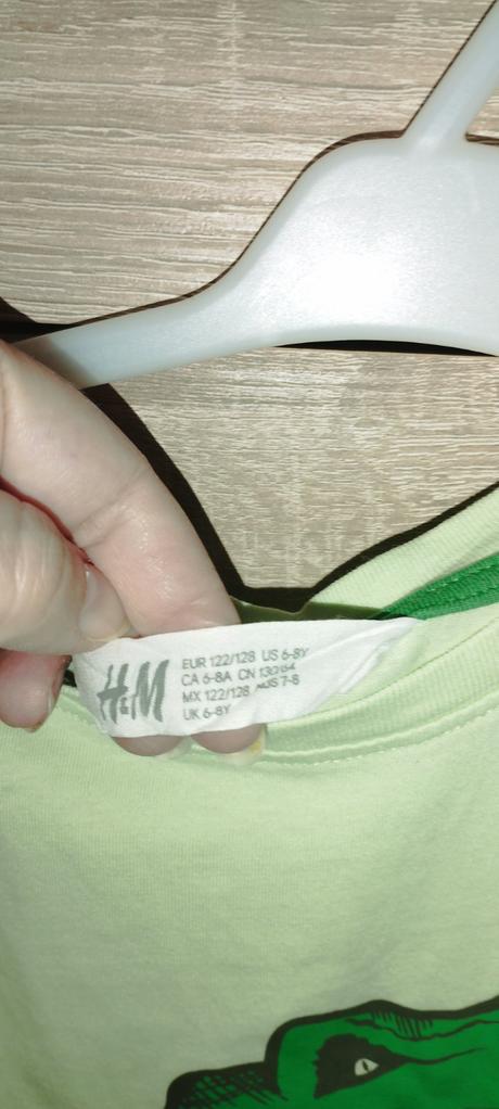 Tričko s dinosaurom 122/128, h&m,122