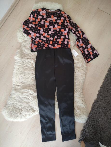 Nohavice so satenovym povrchom, h&m,38