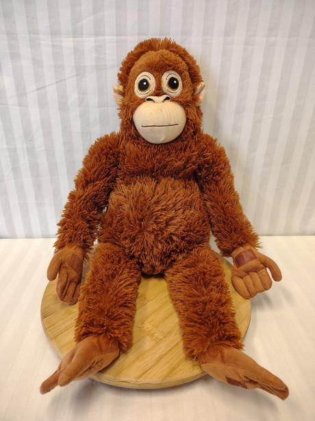 Veľká plyšová hnedá opica orangutan, dlhá 60 cm, 