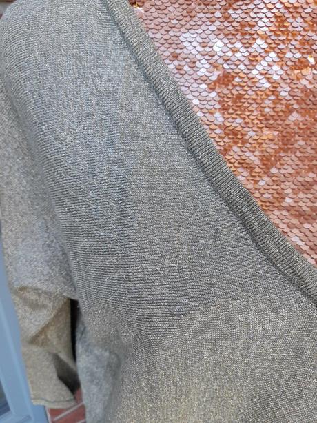 Olivový svetrík s lurexom -l/xl, l