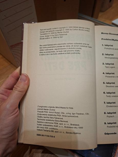 Mensa 1. hlavolamy pre deti (1999) - pevna vazba,