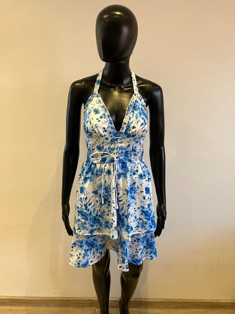 Dámske šaty bielo modré (s), s