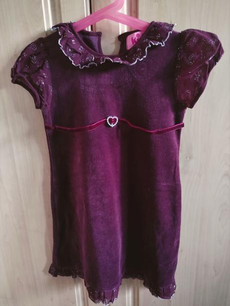 Bordové zamatové šaty, kids,104