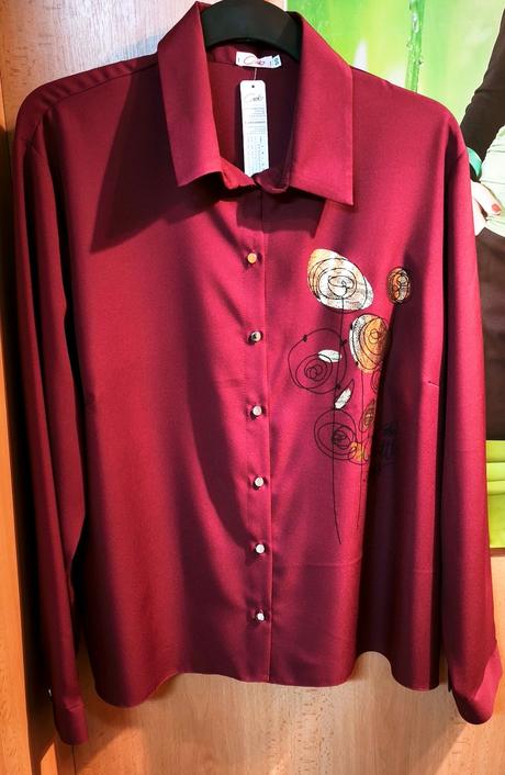 Dámska košeľa fialová s aplikáciou, 40 - xxxl