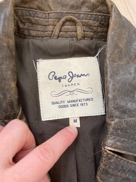 Kožený kabát, pepe jeans,m