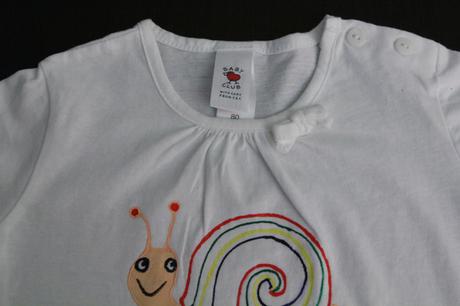 Jemné tričko s ručne maľovaným obrázkom, nenosené, c&a,80