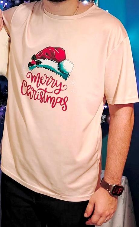 Marhuľkové tričko "merry christmas", v. xl, xl