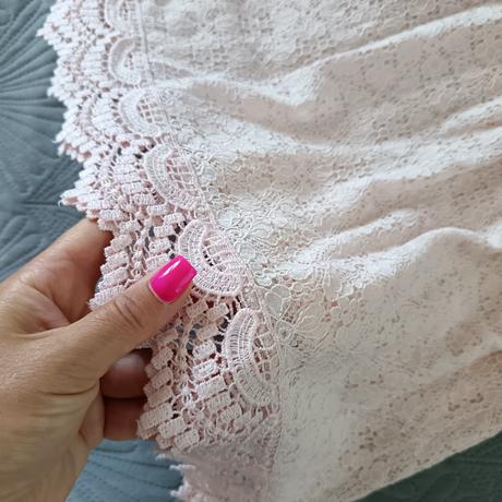 Ružové šaty s krajkou, h&m,140