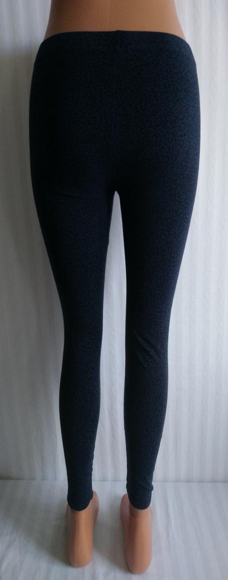 Tmavo modré elastické legíny s bodkami, basics, s, basics,s