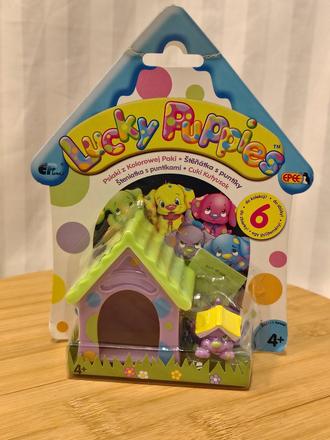 Nový zber. set lucky puppies búdka šteniatk lumpik,