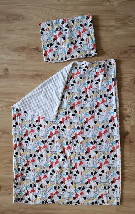 Detská deka a vankúšik minky, šírka (cm): 75,dĺžka (cm): 100