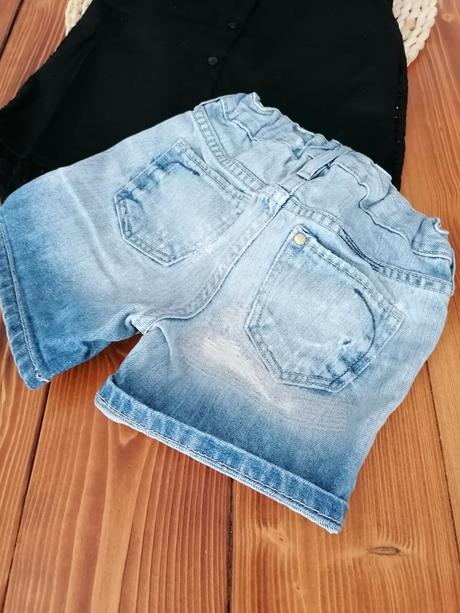 Riflové kraťasy 92 modre, denim,92