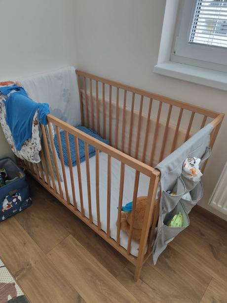 Detská postieľka s matracom a 2 plachtami, šírka (cm): 60,dĺžka (cm): 120