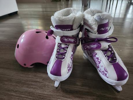 Kvetinkové korčule na ľad s prilbou, 33