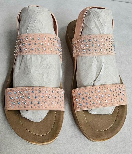 Lososové sandále s kamienkami, graceland,34