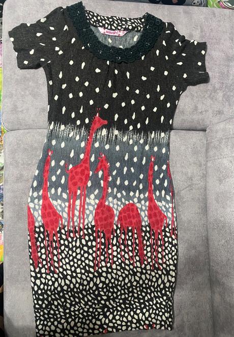 Hrubšie štýlové šaty so žirafami zn.smash veľ.s, smash!,s