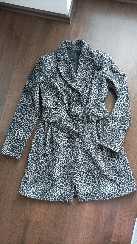 Kabát so zvieracím vzorom, mango,s