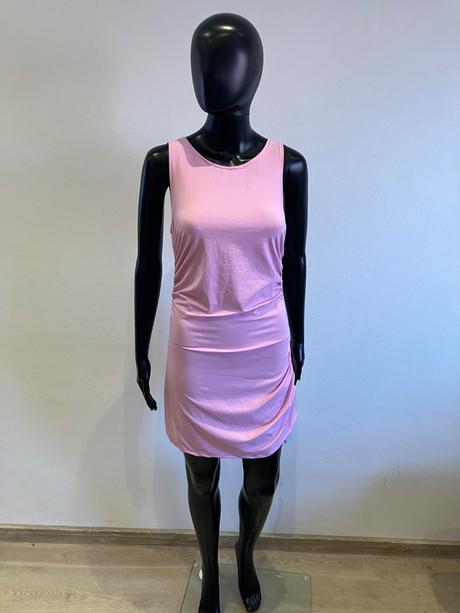 Dámske šaty nariasené ružové, s