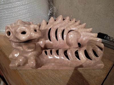 Keramicky drak, na piecku - retro, 