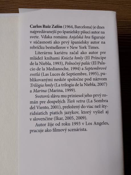 Carlos ruiz zafón - anjelská hra,