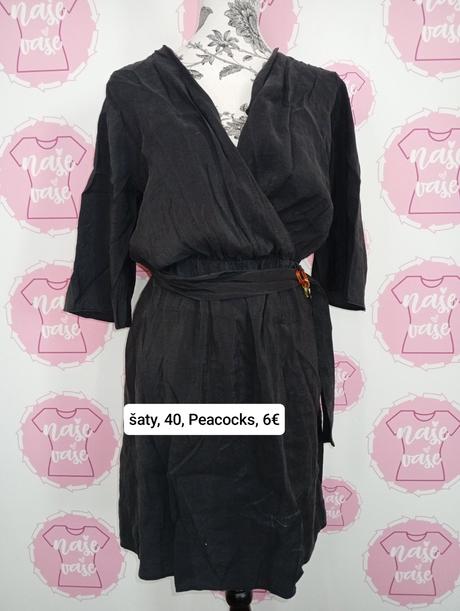 Čierne šaty s ozdobou, 40