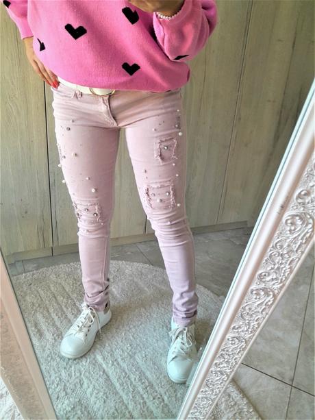 Ružové kamienkové rifle-m/l, m