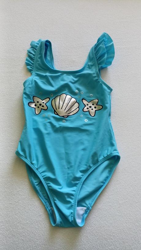 Modré celé plavky 116/122, bonprix,122