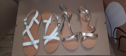 Sandálky 2 ks /biela+zlatá/, 39