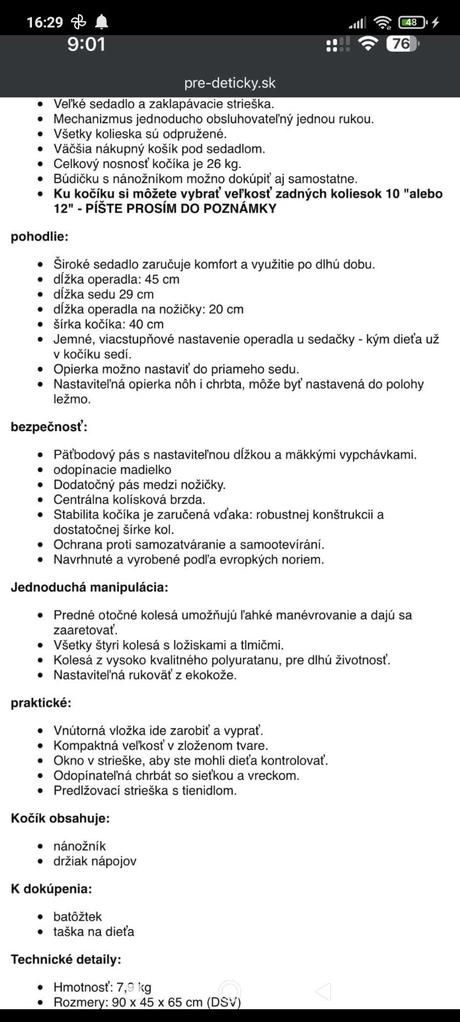 Kočík športový bohemia uno, bohemia,bohemia uno