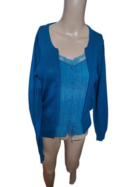 Dámsky pulóver s blúzkou 2v1, l