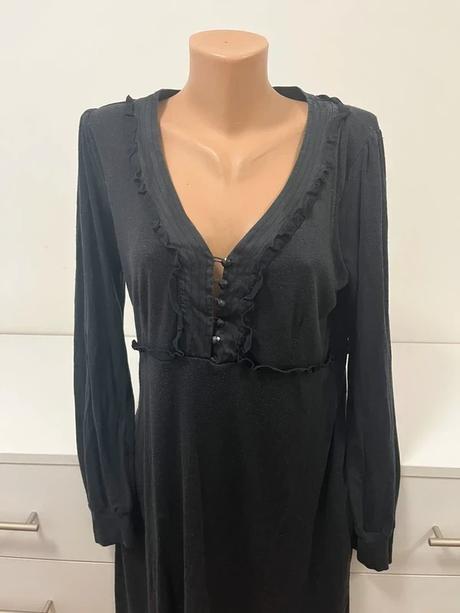 Čierne úpletové šaty pohodlné a elastické, xl