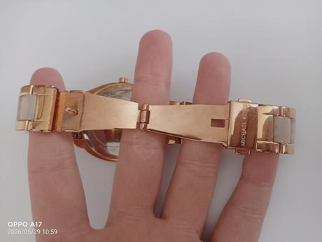 Michael kors mk4135 tortola rose gold & beige crys, michael kors