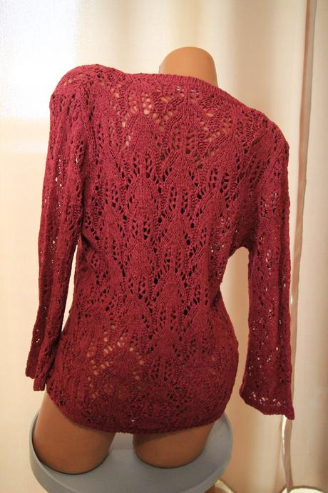 Ružový pletený sveter, l/xl, l