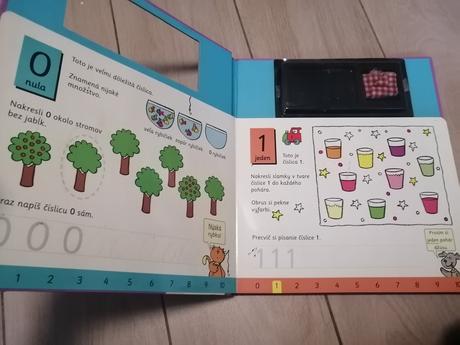 Kniha číslice písanka s farbičkami,