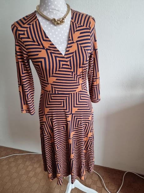 Horčicovo-modré šaty anna field veľ. s, s