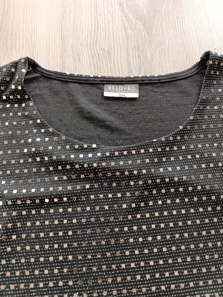 Dámske čierne trblietavé tričko, pepco,xxl