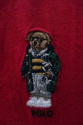 Ralph lauren bear cerveny original natelnik m/l, ralph lauren,m