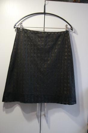 Elastická čierna čipkovaná sukňa hennes collection, m