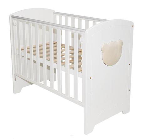 Drevená postieľka macko, biela 100x50, šírka (cm): 50,dĺžka (cm): 100