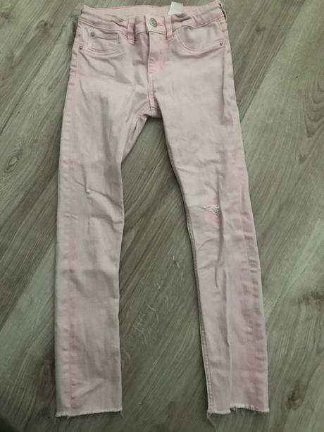 Rifle ružové skinny fit denim 7-8 rokov, h&m,128