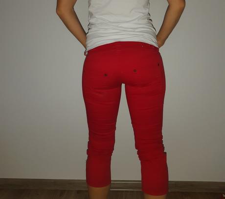 Dámske červené trištvrtaky, bershka,xs