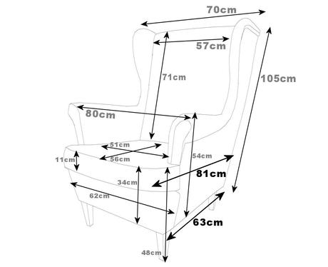 Kreslo velvet royal blue granat, 